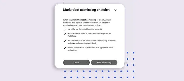 Verschwundene Roboter überwachen