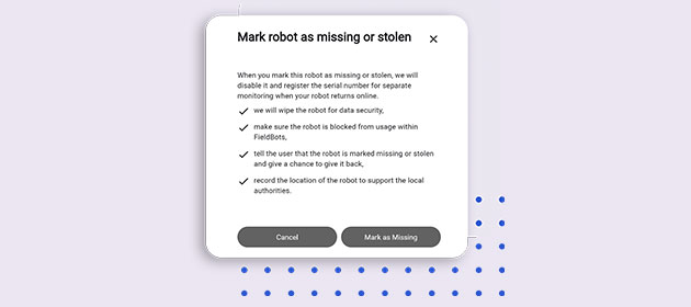Überwachung gestohlener Roboter